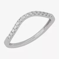 (H-I / Si1-Si2) 2MM 1/8 CT. T.W. Lab Grown White Diamond 10K Gold Curved Wedding Band