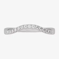 (H-I / Si1-Si2) 2MM 1/8 CT. T.W. Lab Grown White Diamond 10K Gold Curved Wedding Band