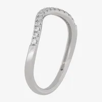 (H-I / Si1-Si2) 2MM 1/8 CT. T.W. Lab Grown White Diamond 10K Gold Curved Wedding Band