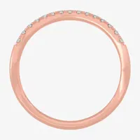 (H-I / Si1-Si2) 2MM 1/8 CT. T.W. Lab Grown White Diamond 10K Rose Gold Curved Wedding Band