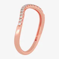 (H-I / Si1-Si2) 2MM 1/8 CT. T.W. Lab Grown White Diamond 10K Rose Gold Curved Wedding Band