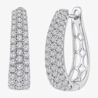 2 CT. T.W. Mined White Diamond 14K Gold 23.3mm Hoop Earrings