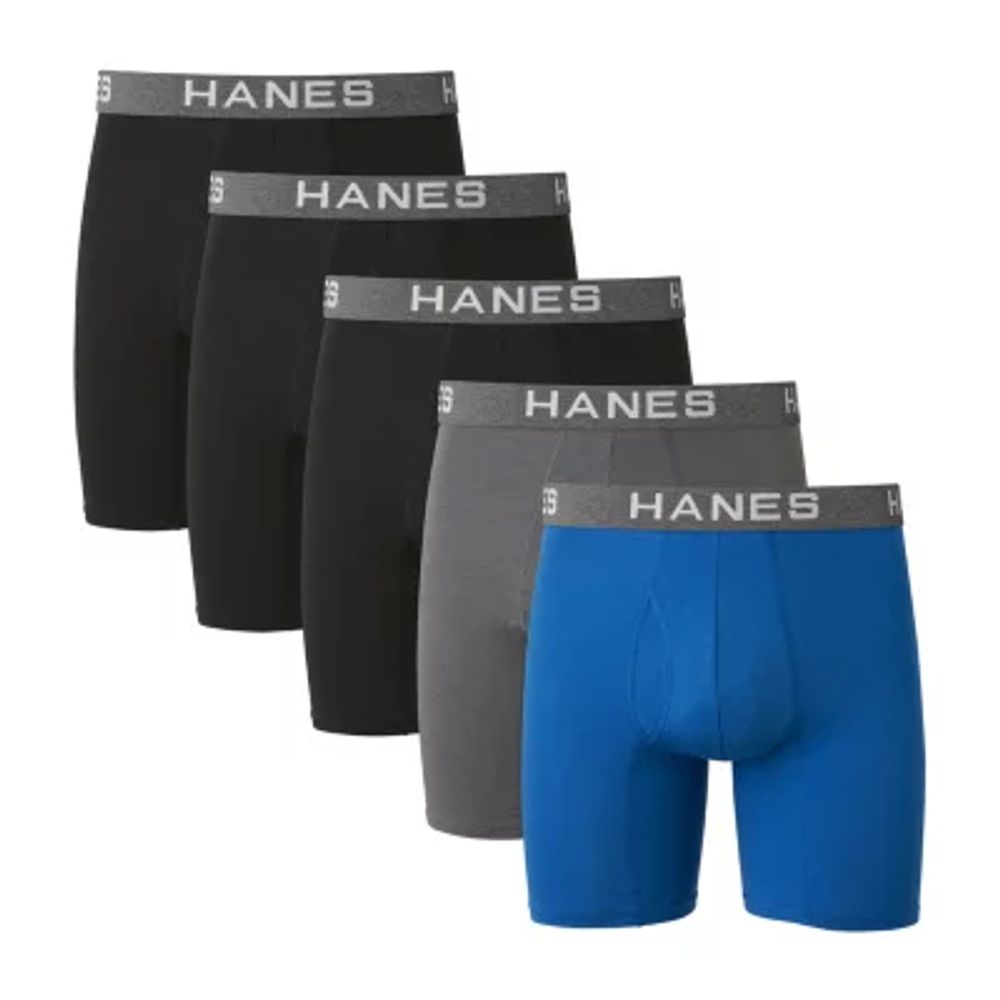 Hanes Ultimate Comfort Flex Fit Ultra Soft Bonus Pack Mens 5 Boxer Briefs