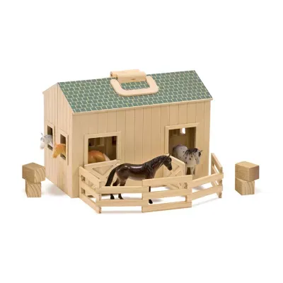 Melissa & Doug Fold & Go Stable Toy Playset