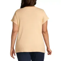 Liz Claiborne Womens Plus Crew Neck Short Sleeve T-Shirt