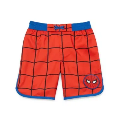 Disney Collection Little & Big Boys Avengers Marvel Spiderman Swim Trunks