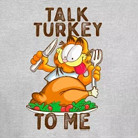 Juniors Garfield Talk Turkey To Me Tee Womens Crew Neck Short Sleeve Graphic T-Shirt