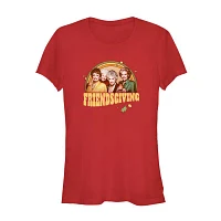 Juniors Golden Girls Friendsgiving Tee Womens Crew Neck Short Sleeve Graphic T-Shirt