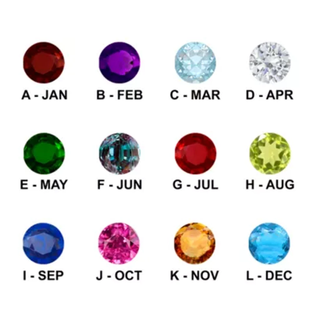Personalized Simulated Birthstone & Cubic Zirconia Heart Halo Ring