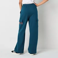 Paris Wide Leg Cargo Womens Sweatpant-Juniors