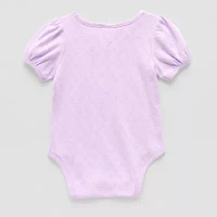 Okie Dokie Baby Girls Round Neck Short Sleeve Bodysuit