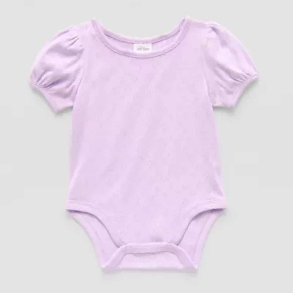 Okie Dokie Baby Girls Round Neck Short Sleeve Bodysuit