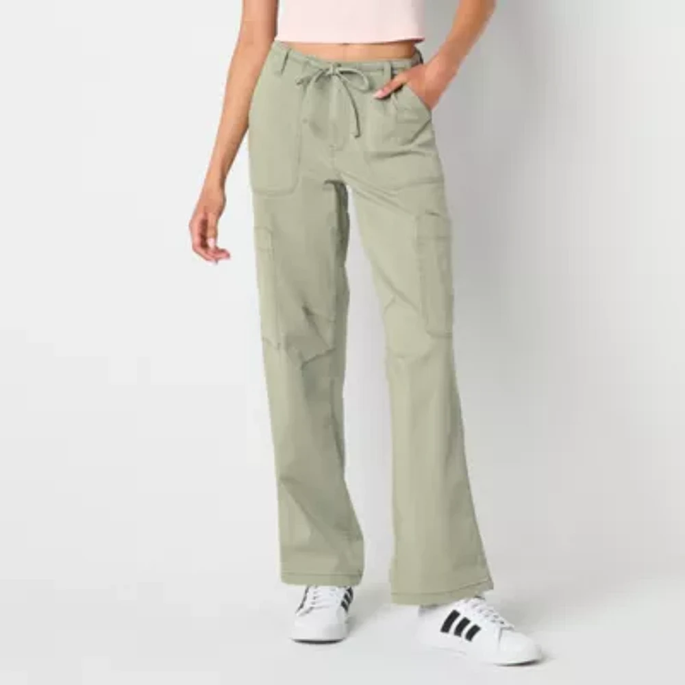 Arizona Womens Low Rise Straight Cargo Pant-Juniors