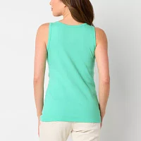 St. John's Bay Womens Scoop Neck Sleeveless Tank Top