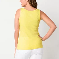 St. John's Bay Womens Scoop Neck Sleeveless Tank Top