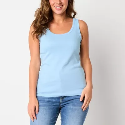 St. John's Bay Womens Scoop Neck Sleeveless Tank Top