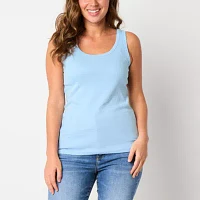 St. John's Bay Womens Scoop Neck Sleeveless Tank Top
