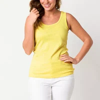 St. John's Bay Womens Scoop Neck Sleeveless Tank Top