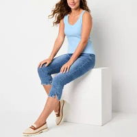 St. John's Bay Womens Scoop Neck Sleeveless Tank Top