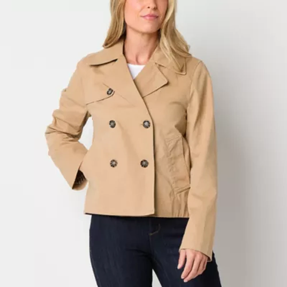 St. John's Bay Midweight Womens Trench Coat