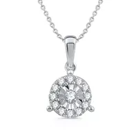 Womens / CT. T.W. Natural White Diamond 10K White Gold Round Pendant Necklace