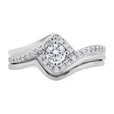 Womens 1/2 CT. T.W. Natural White Diamond 10K Gold Bridal Set