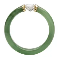 5MM Genuine Jade 10K Gold Band