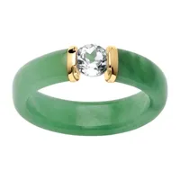 5MM Genuine Jade 10K Gold Band