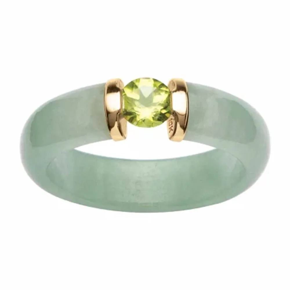 5MM Genuine Jade 10K Gold Band