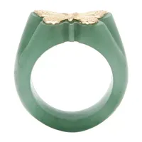 7MM Genuine Jade 14Kor 10K Gold Butterfly Band