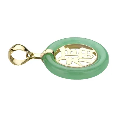 Womens Genuine Jade 10K Gold Pendant