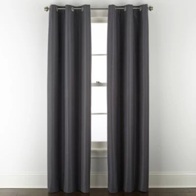 Home Expressions Allister Energy Saving 100% Blackout Grommet Top Single Curtain Panel