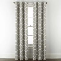 Home Expressions Allister Print Diamond Geo Energy Saving 100% Blackout Grommet Top Single Curtain Panel