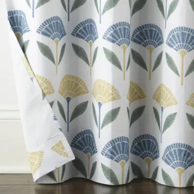 Home Expressions Allister Print Fan Floral Grommet Top Energy Saving 100% Blackout Single Curtain Panels