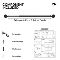 Deco Window 2-Pack Basics Ball 1 Curtain Rod