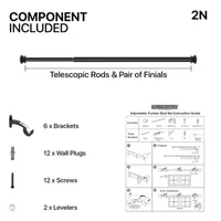 Deco Window 2-Pack Basics Endcap 1 Curtain Rod