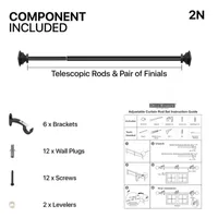 Deco Window 2-Pack Basics Square 1 Curtain Rod