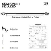 Deco Window 2-Pack Swirl 3/4 IN Curtain Rod