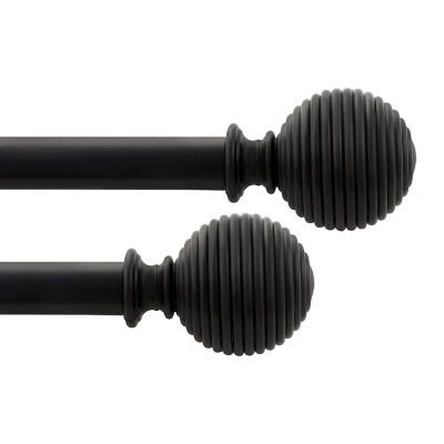 Deco Window 2-Pack Ribbed Ball 1 Curtain Rod
