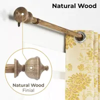 Deco Window Wooden Urn 1 Curtain Rod