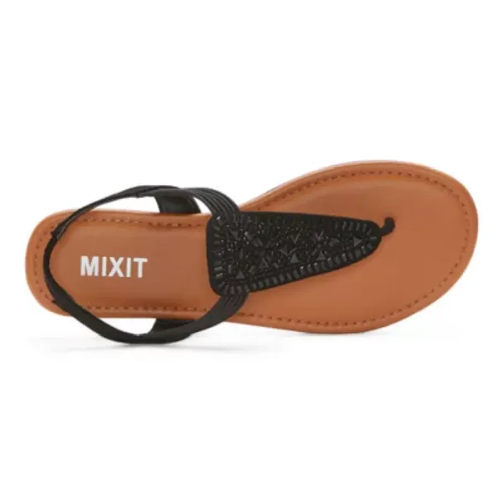 Mixit Womens Gillian T-Strap Flat Sandals