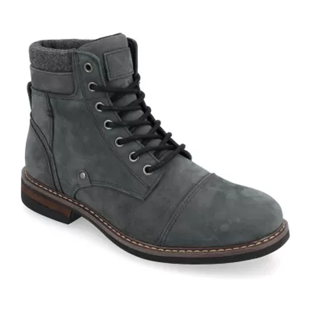 Territory Mens Yukon Block Heel Lace Up Boots