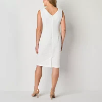 Maya Brooke Womens Pearl Trim Jacket Dress