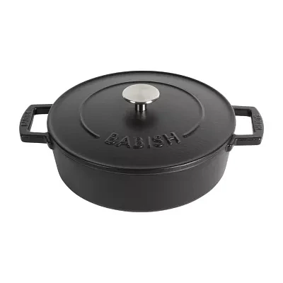 BABISH Cast Iron 3-qt. Braising Pan with Lid