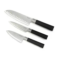 BergHOFF Dina Codon Stainless Steel 3-pc. Santoku Knife Set