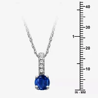 Womens Diamond Accent Genuine Red Ruby 10K Gold Pendant Necklace