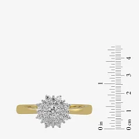 Womens 1/2 CT. T.W. Natural White Diamond 10K or 14K Yellow Gold Cluster Cocktail Ring