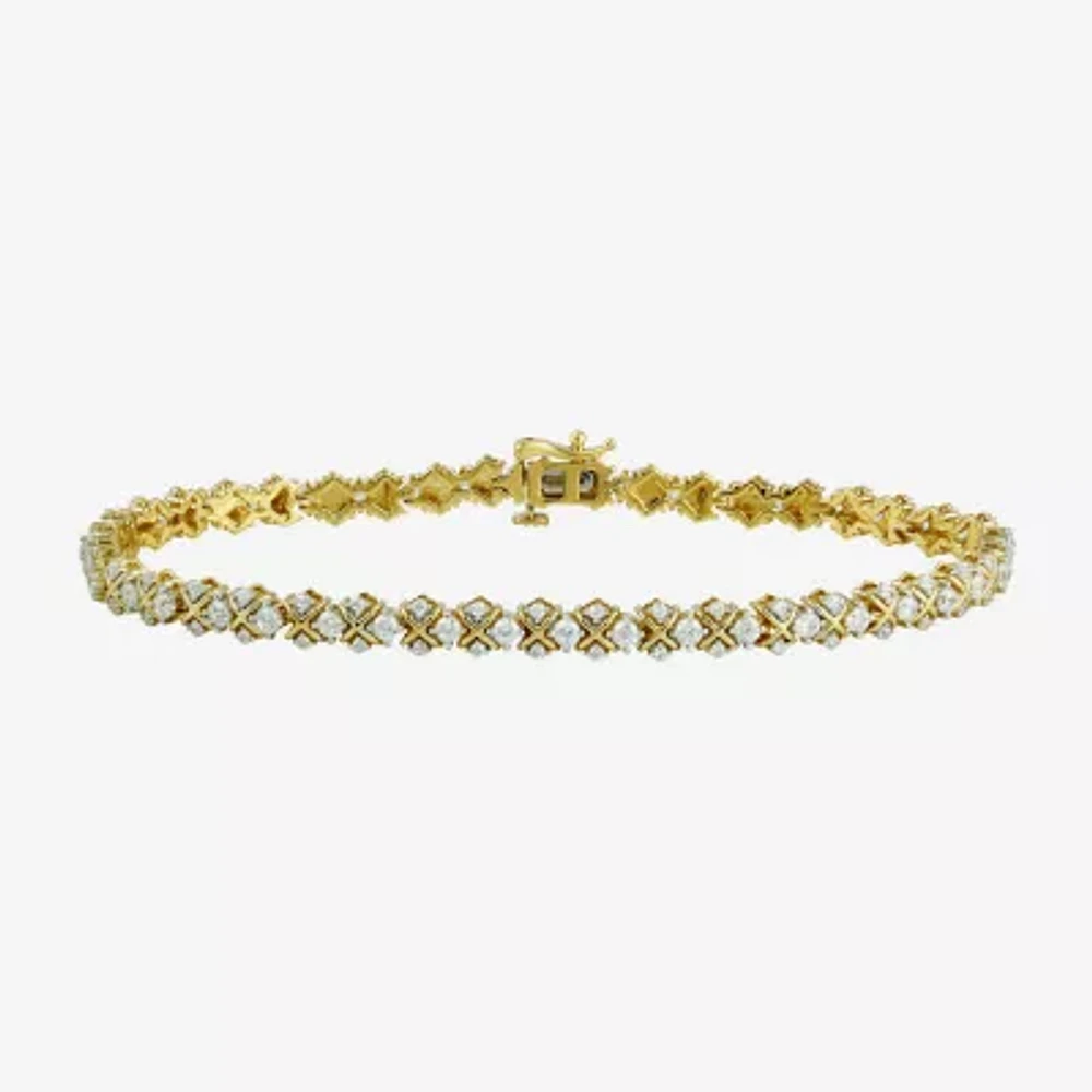 Womens CT. T.W. Lab Grown White Diamond 10K Gold Tennis Bracelet