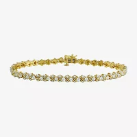 Womens CT. T.W. Lab Grown White Diamond 10K Gold Tennis Bracelet