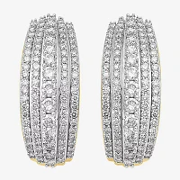 2 CT. T.W. Natural White Diamond 10K or 14K Gold 22.9mm Hoop Earrings